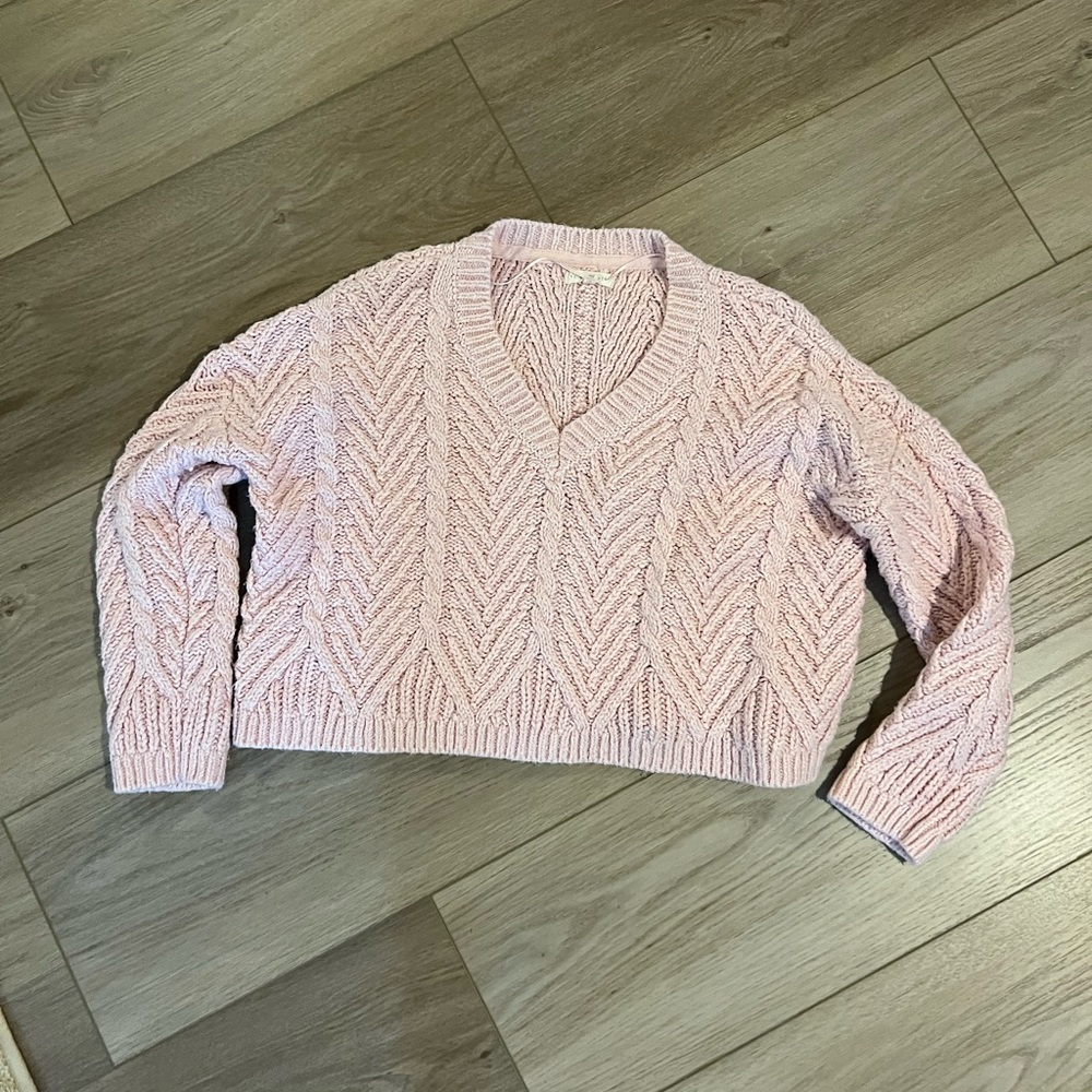 Pacsun Dropped Shoulder Cable Knit Crew Neck
